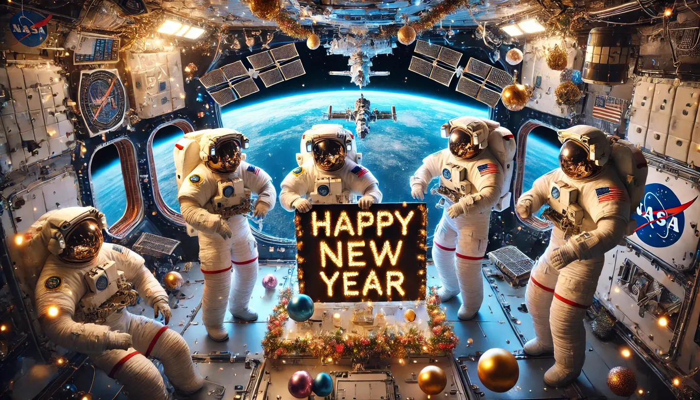 NASA Astronauts Aboard ISS Share New Year's Greetings from Space