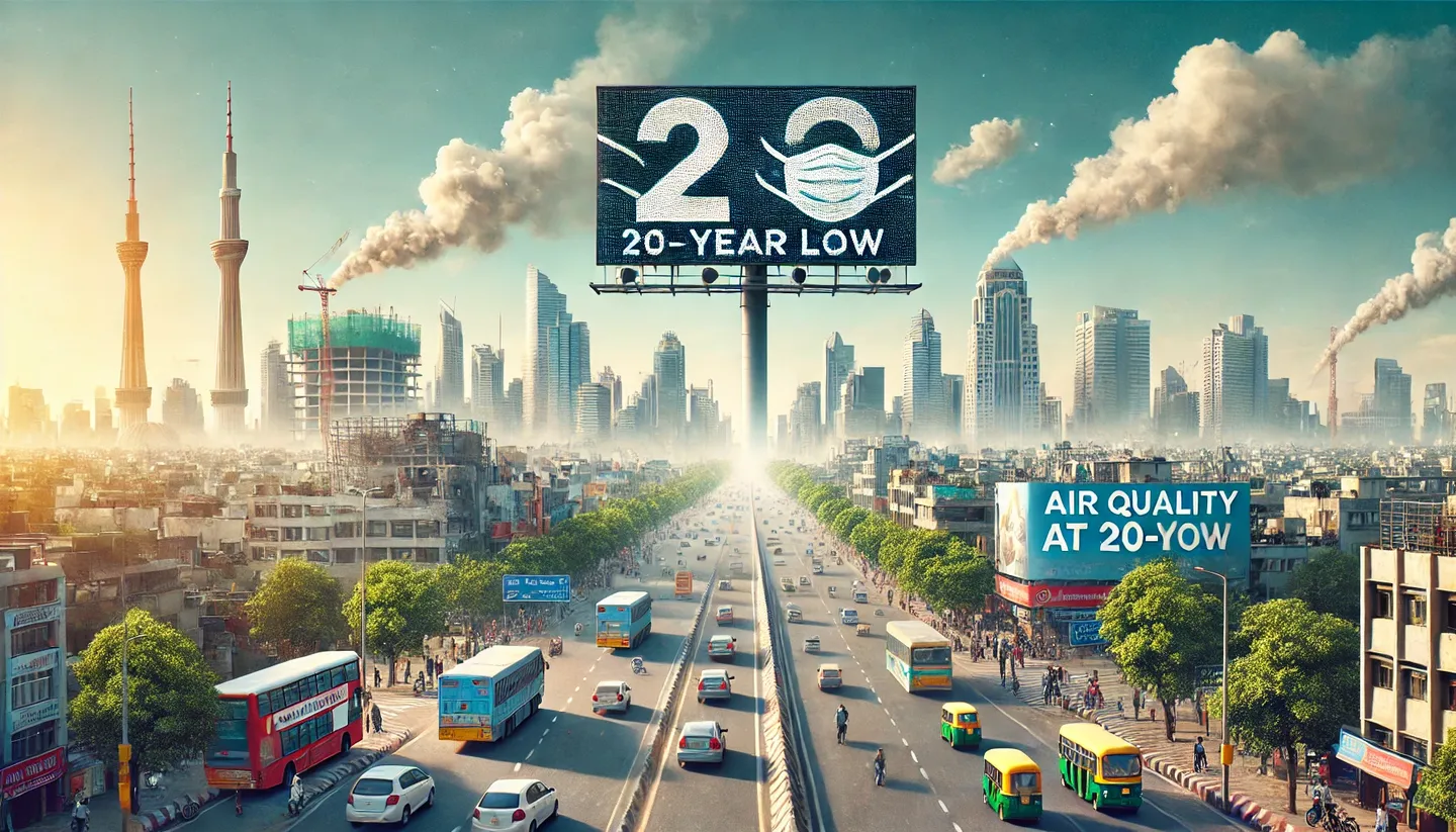 New Delhi Celebrates Milestone as Air Pollution Levels Drop to 20-Year Low