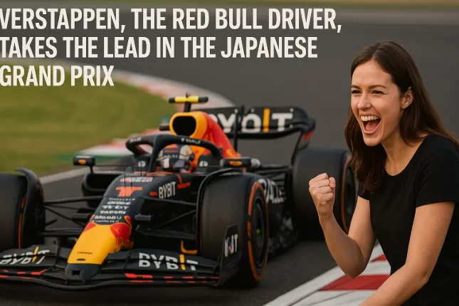 Verstappen, the Red Bull Driver, Takes the Lead in the Japanese Grand Prix Race