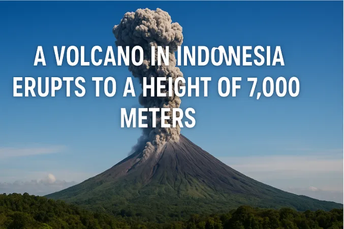 A Volcano in Indonesia Erupts to a Height of 7,000 Meters