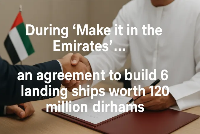 During "Make it in the Emirates"… an Agreement to Build 6 Landing Ships Worth 120 Million Dirhams