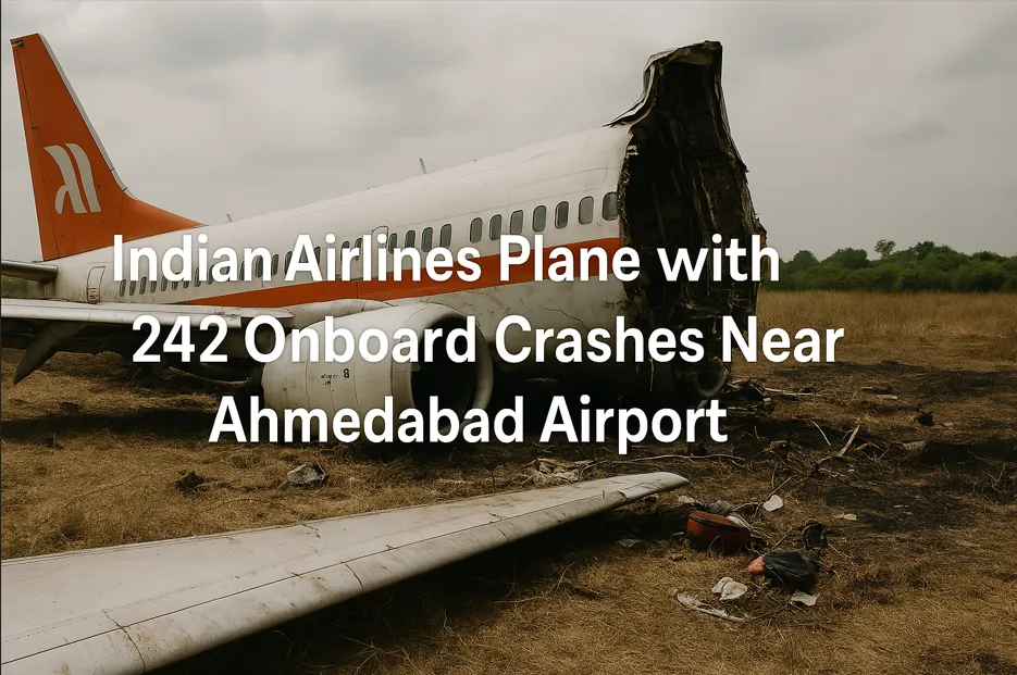 Indian Airlines Plane with 242 Onboard Crashes Near Ahmedabad Airport - Tragedy, Rescue Efforts & Investigation Unfolds