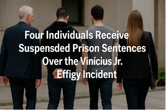 Four Individuals Receive Suspended Prison Sentences Over the Vinícius Jr. Effigy Incident