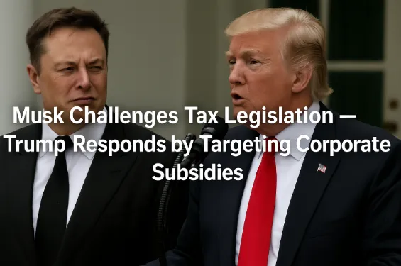 Musk Challenges Tax Legislation - Trump Responds by Targeting Corporate Subsidies