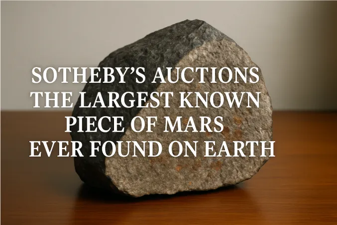 Sotheby’s Auctions the Largest Known Piece of Mars Ever Found on Earth - A Monumental Leap Toward Cosmic Heritage
