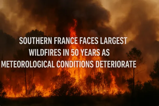 Southern France Faces Largest Wildfires in 50 Years as Meteorological Conditions Deteriorate