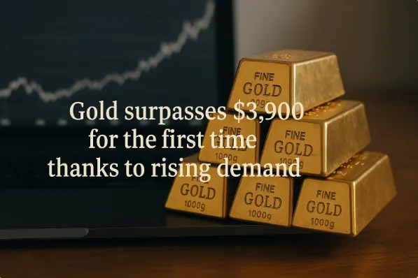 Gold Surpasses $3,900 for the First Time Thanks to Rising Demand