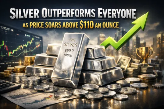 Silver outperforms everyone as the price per ounce surpasses $110