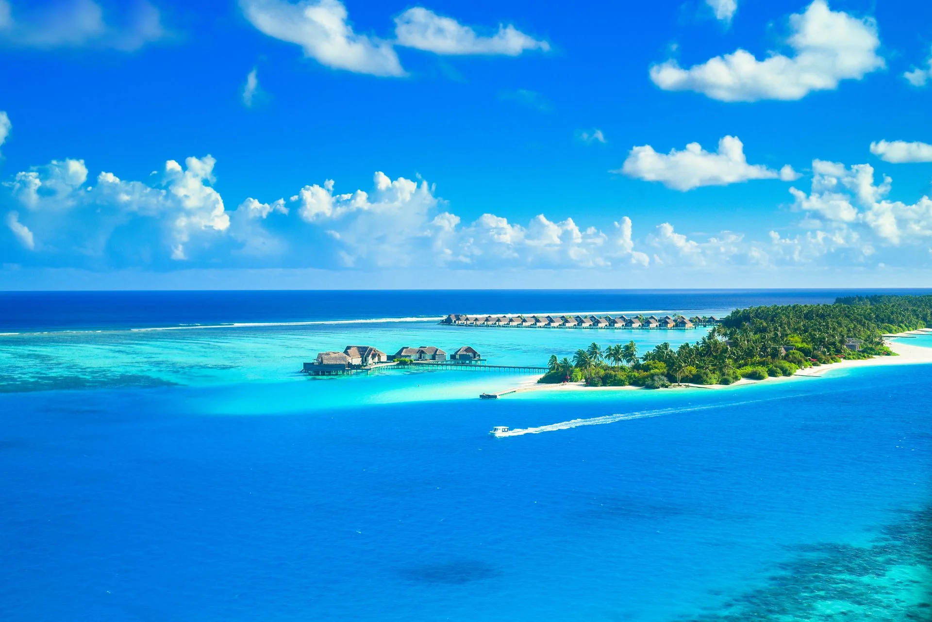 Luxury tropical island resort in the Maldives